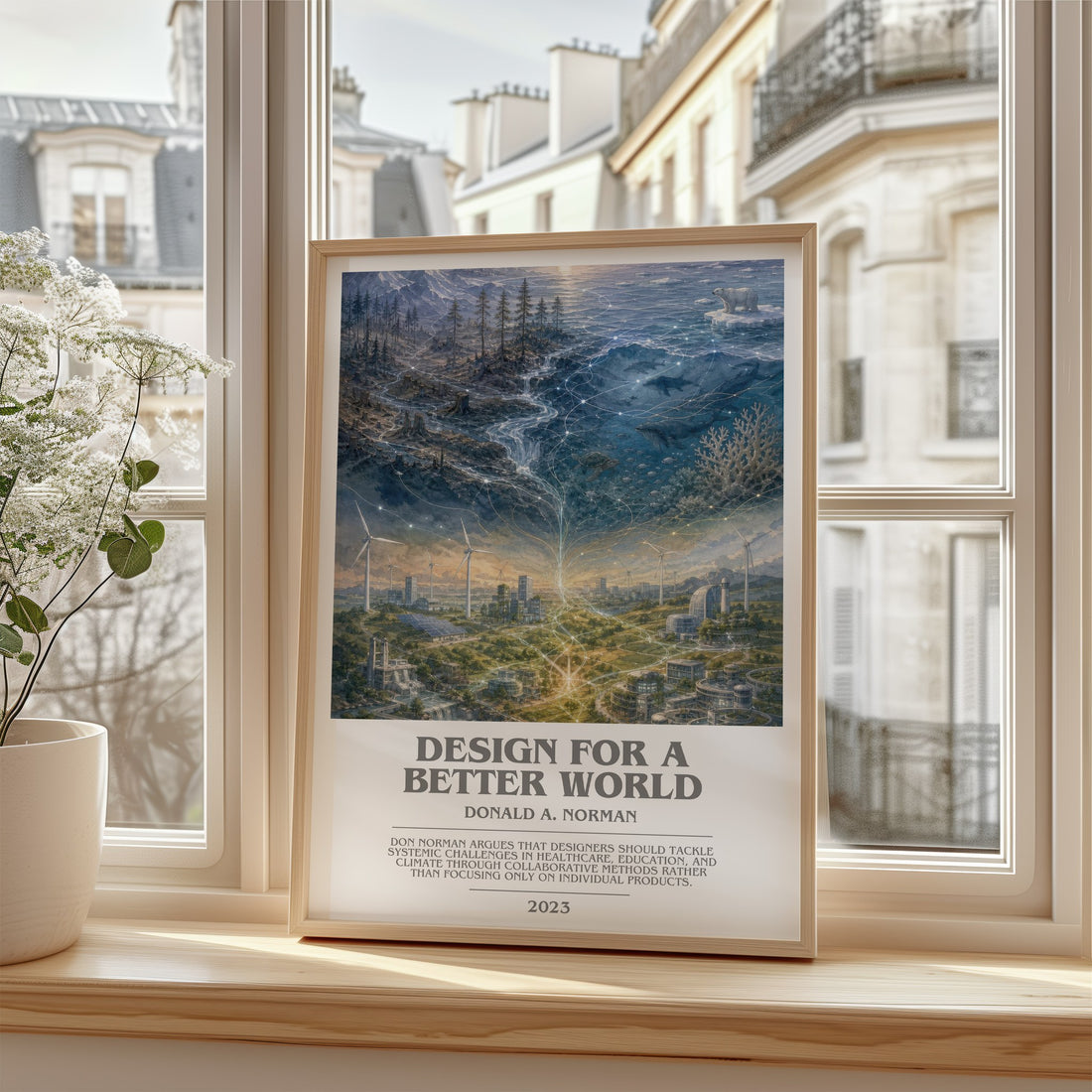 Design for a Better World bookish poster colour and style options – Donald A. Norman book art