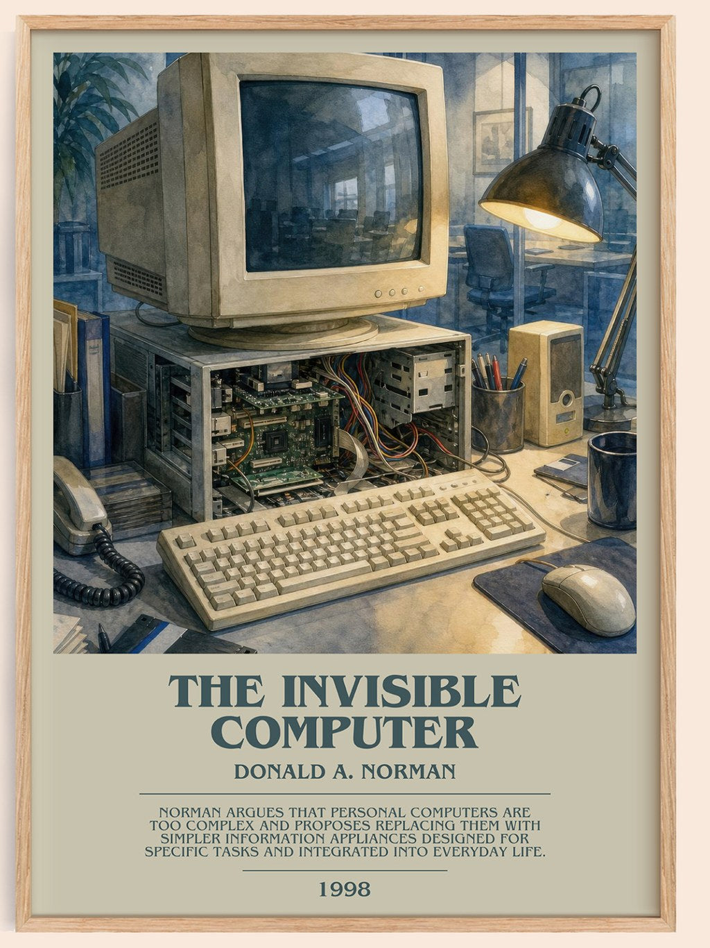 The invisible computer bookish book poster by Donald A. Norman – framed literary art print