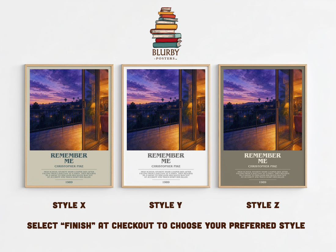 Remember Me bookish print in frame leaning in hallway – young adult wall art (mockup)