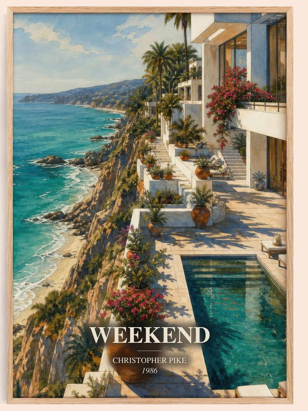 Weekend watercolour book poster by Christopher Pike – framed literary art print