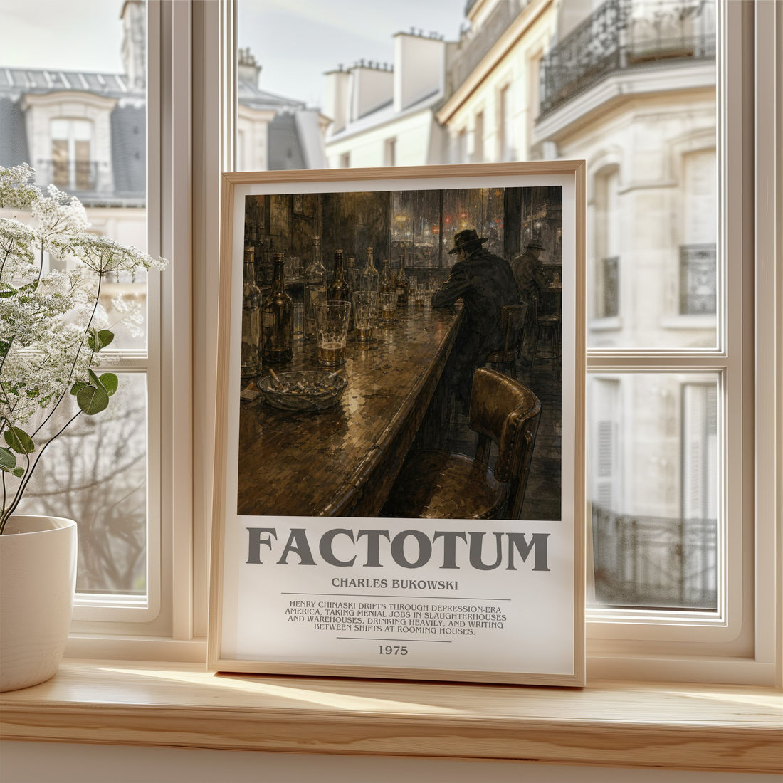 Factotum bookish poster colour and style options – Charles Bukowski book art