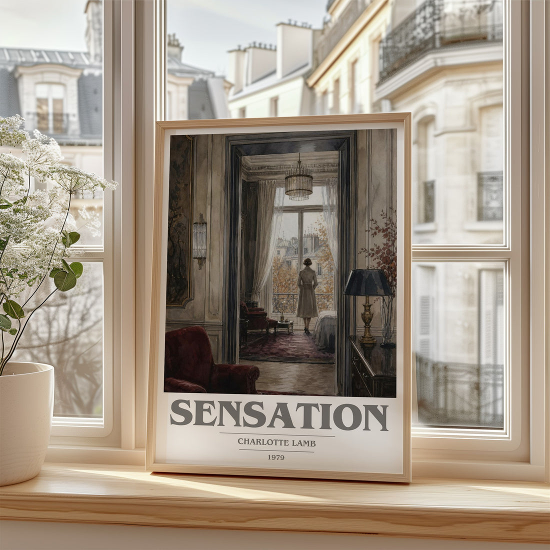 Sensation book cover poster colour and style options – Charlotte Lamb book art