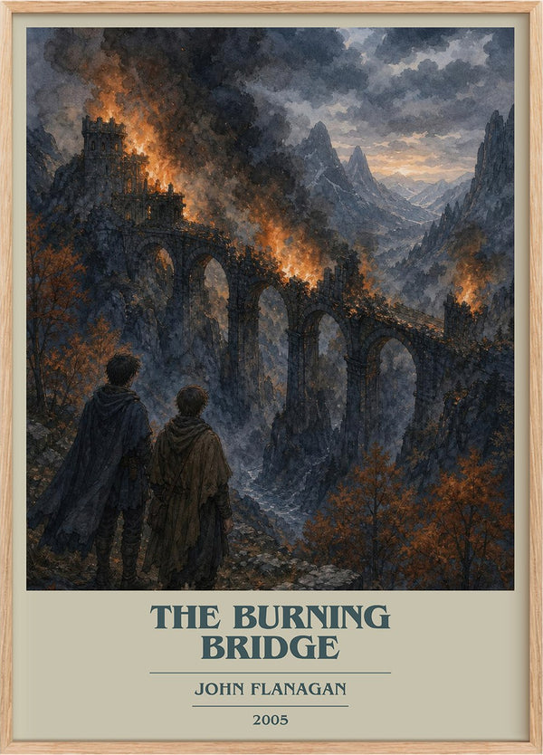 The Burning Bridge Book Cover Poster by John Flanagan
