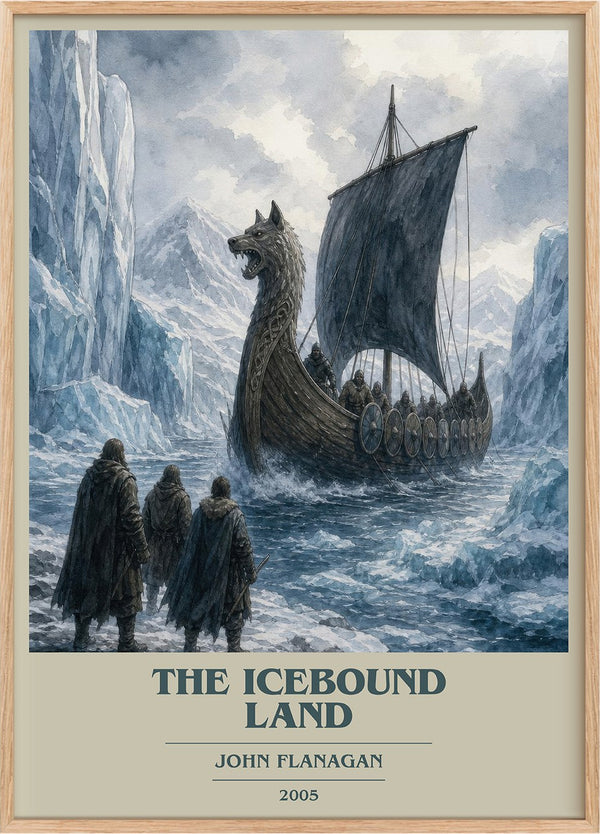 The Icebound Land Book Cover Poster by John Flanagan