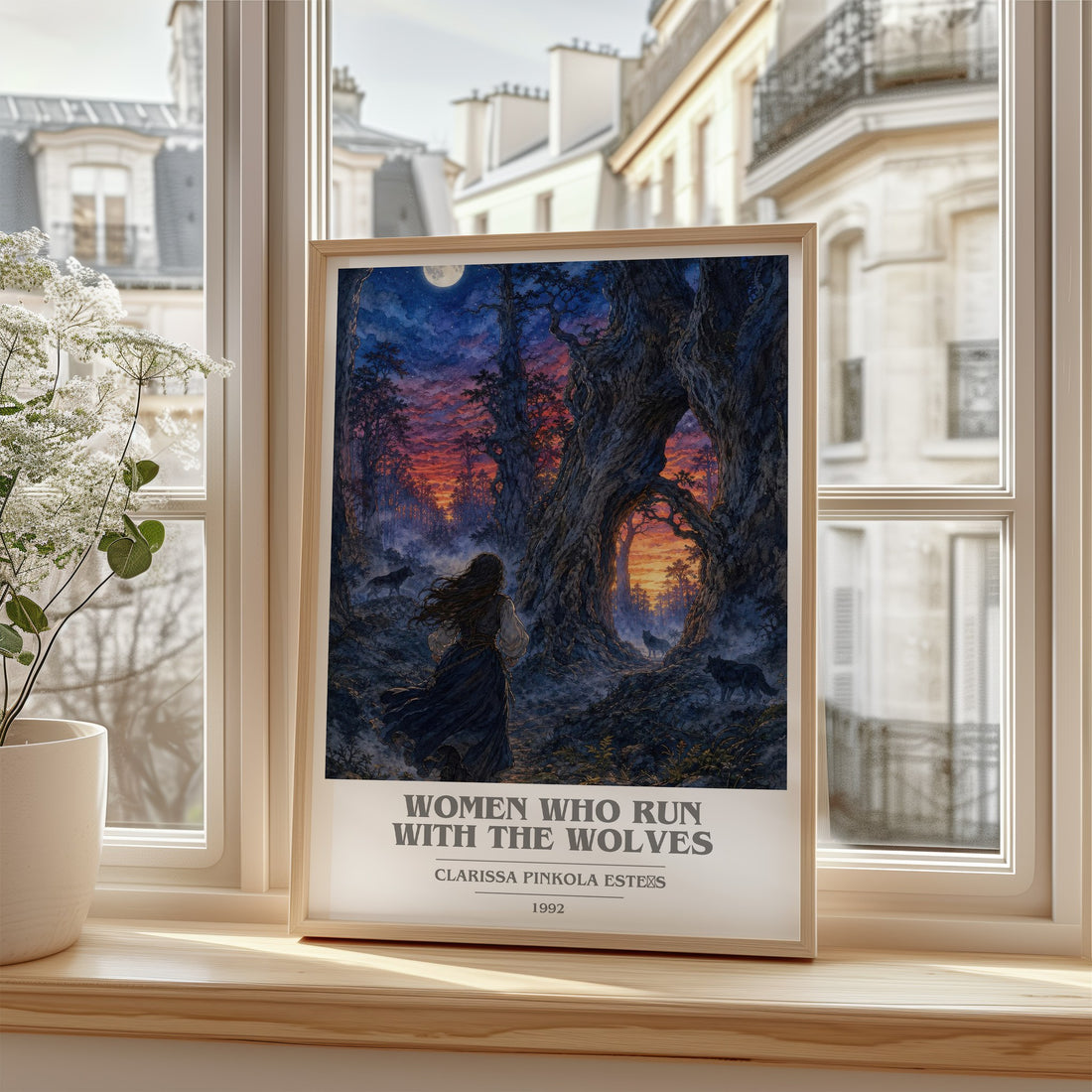Women Who Run with the Wolves book cover poster colour and style options – Clarissa Pinkola Estés book art