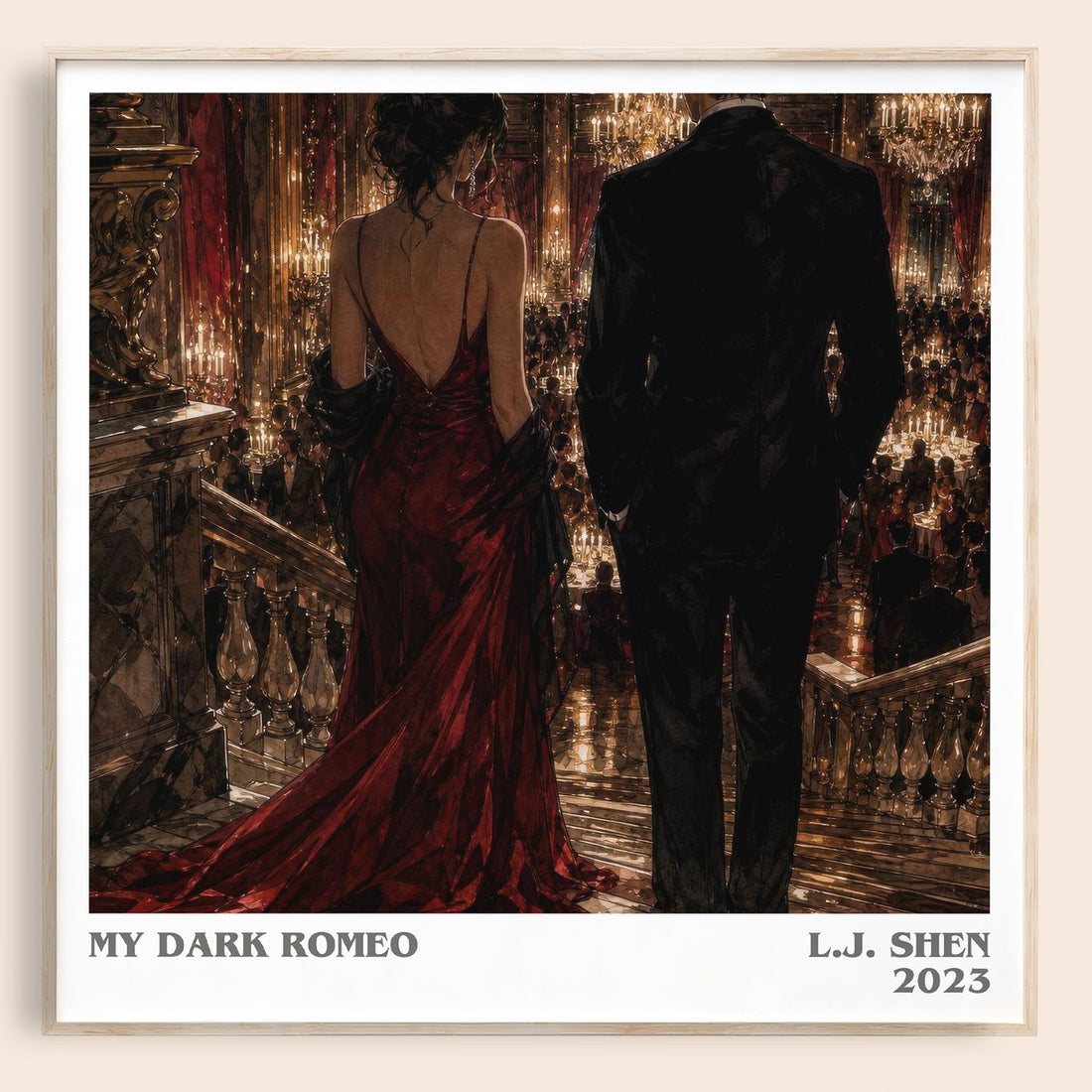 My Dark Romeo literary book poster by L.J. Shen – framed literary art print
