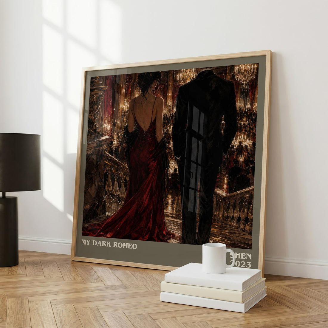 My Dark Romeo literary print framed by window – literary home decor