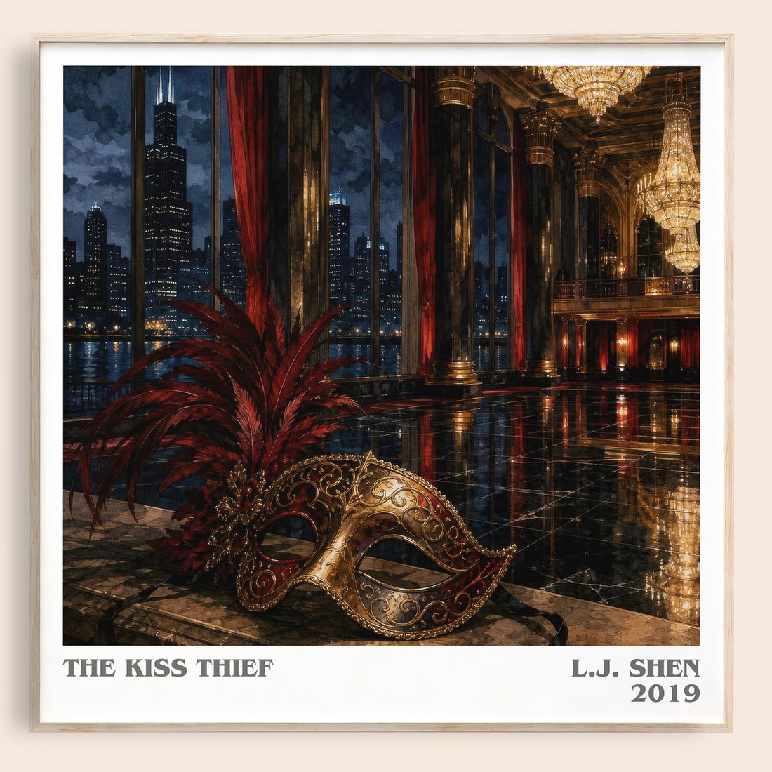 The Kiss Thief literary book poster by L.J. Shen – framed literary art print