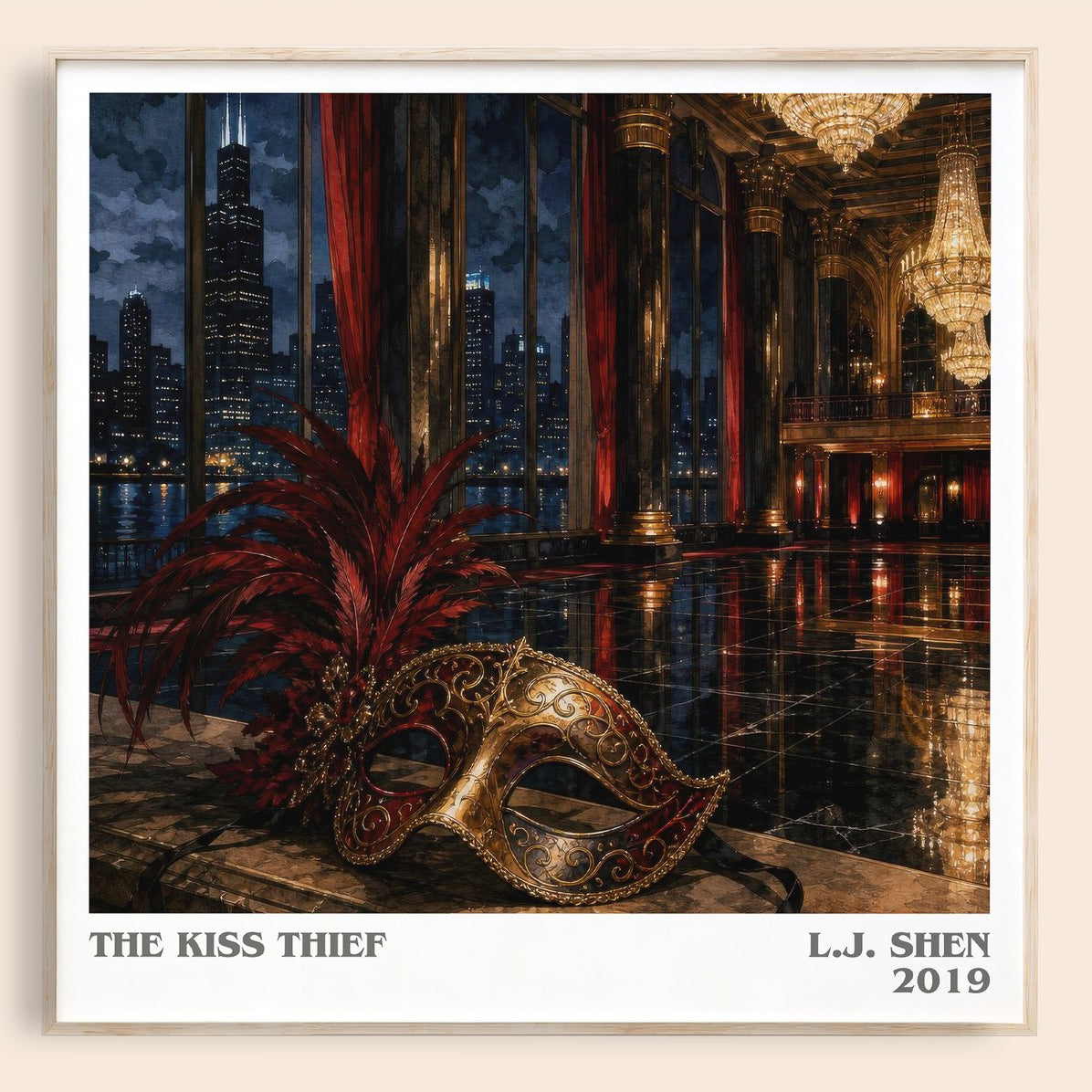 The Kiss Thief literary book poster by L.J. Shen – framed literary art print
