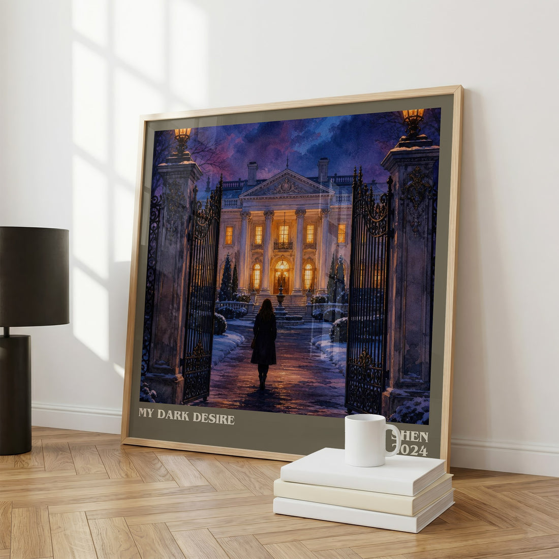 My Dark Desire literary print framed by window – literary home decor