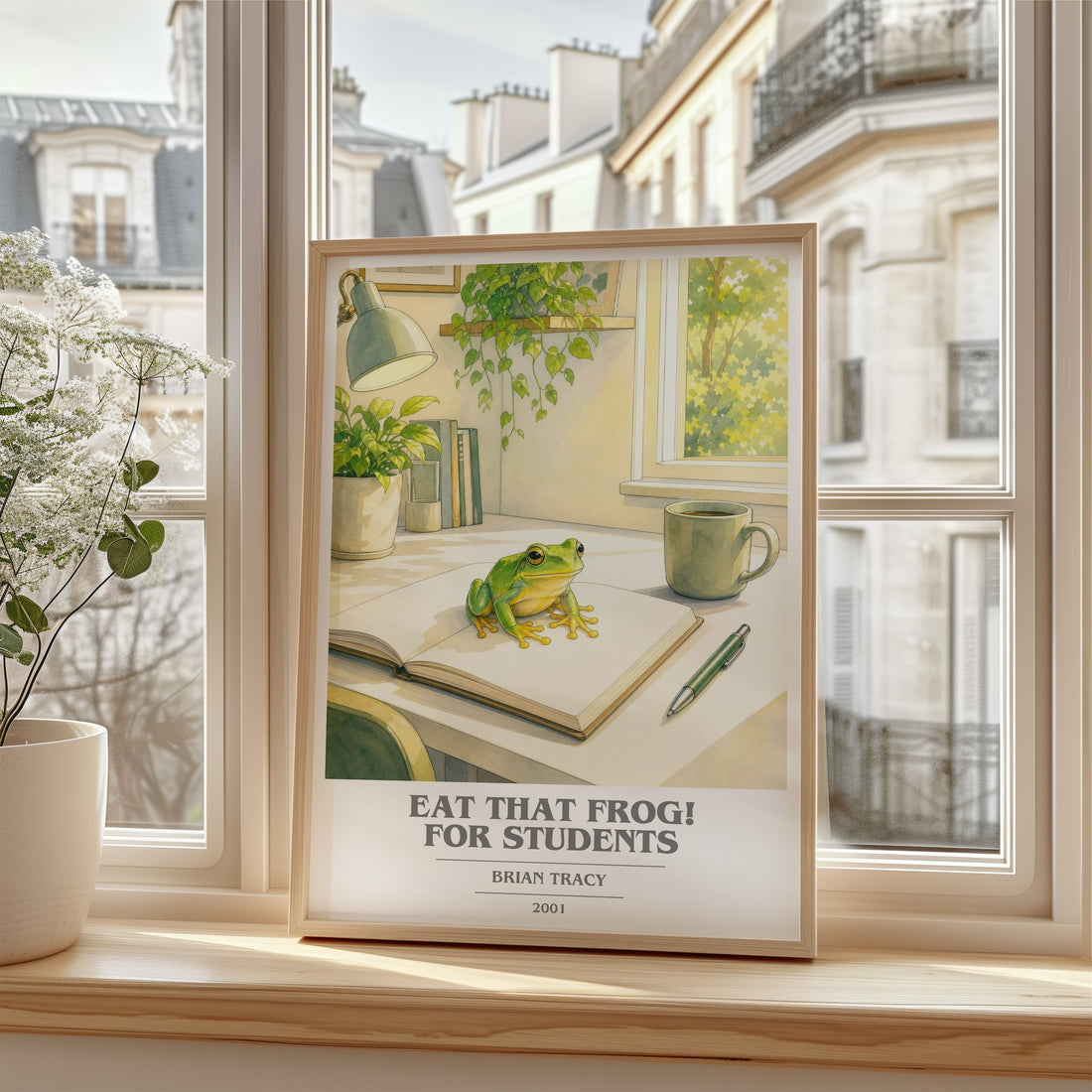 Eat That Frog! for Students book cover poster colour and style options – Brian Tracy book art