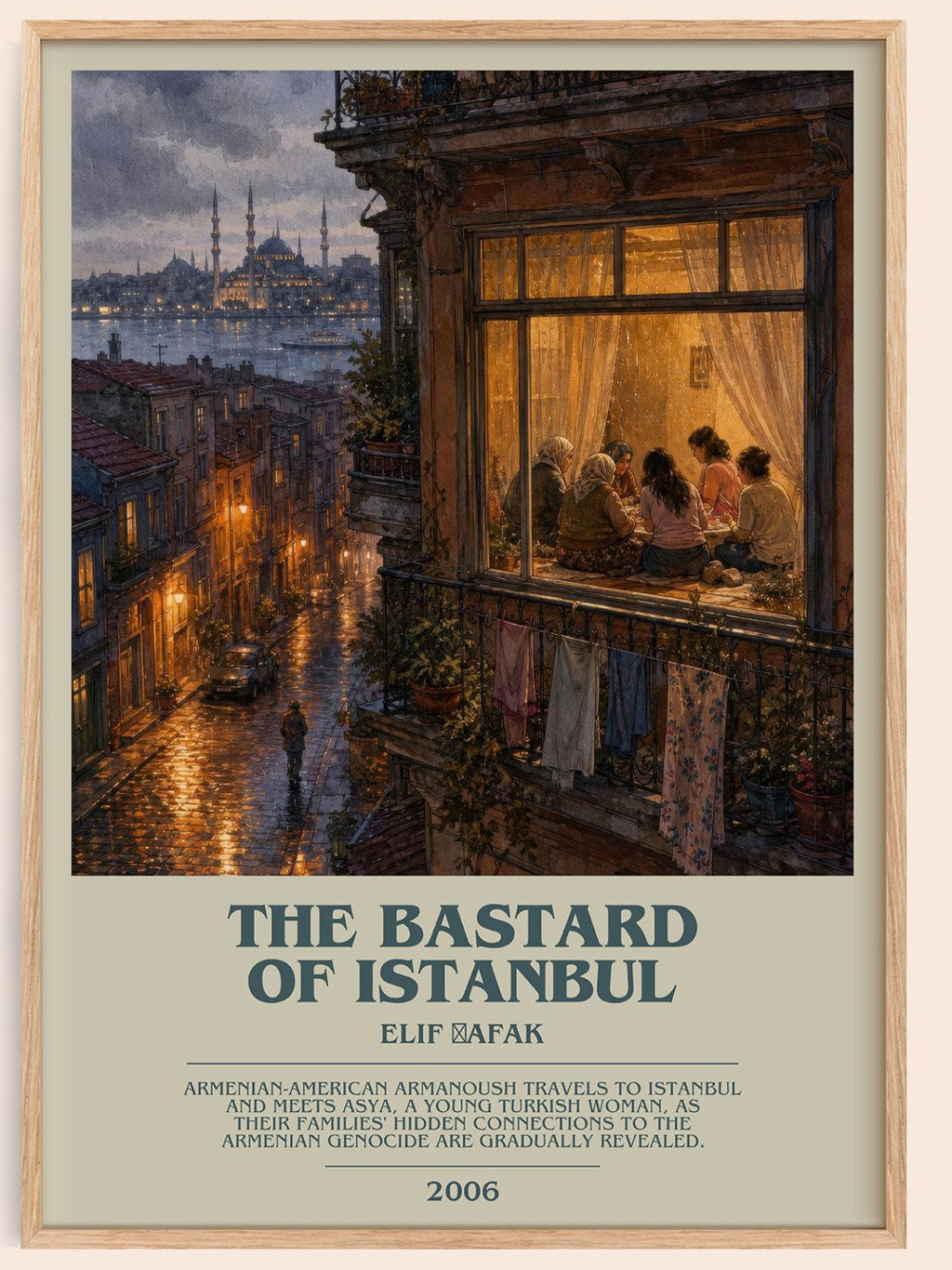 The Bastard of Istanbul bookish book poster by Elif Şafak – framed literary art print
