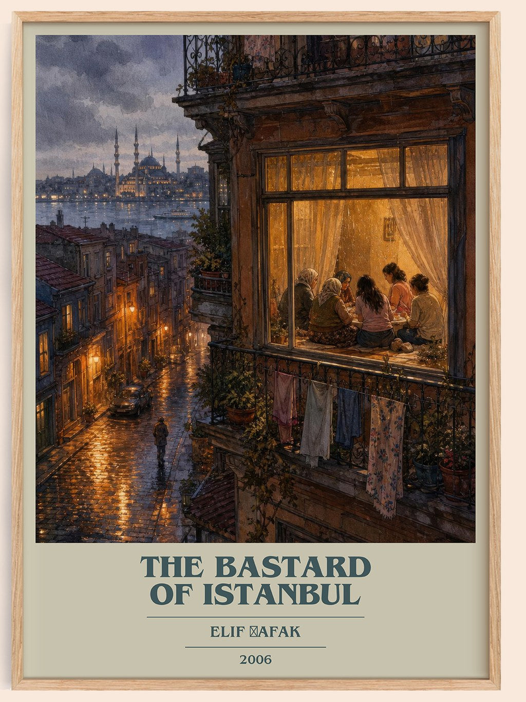 The Bastard of Istanbul book cover book poster by Elif Şafak – framed literary art print