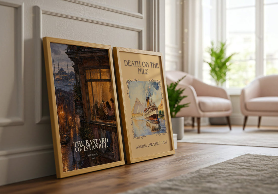 The Bastard of Istanbul watercolour print framed by window – literary home decor