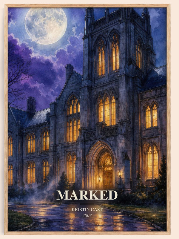 Marked watercolour book poster by Kristin Cast – framed literary art print
