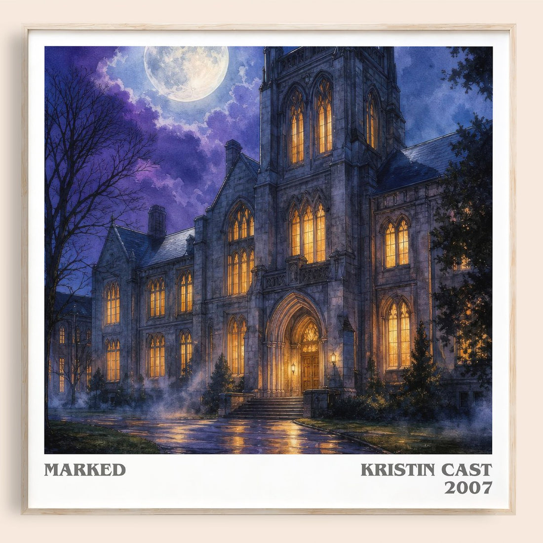 Marked literary book poster by Kristin Cast – framed literary art print