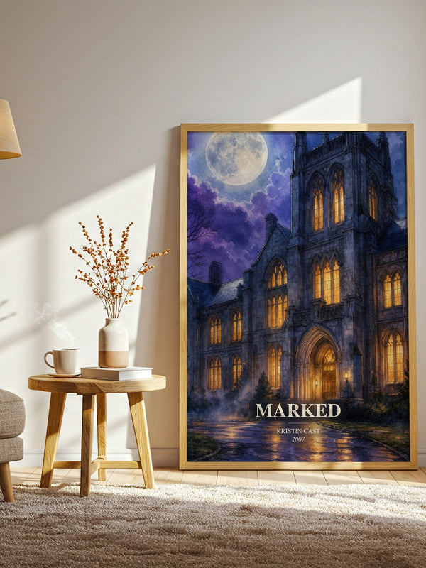 Marked watercolour print in frame leaning in hallway – young adult wall art