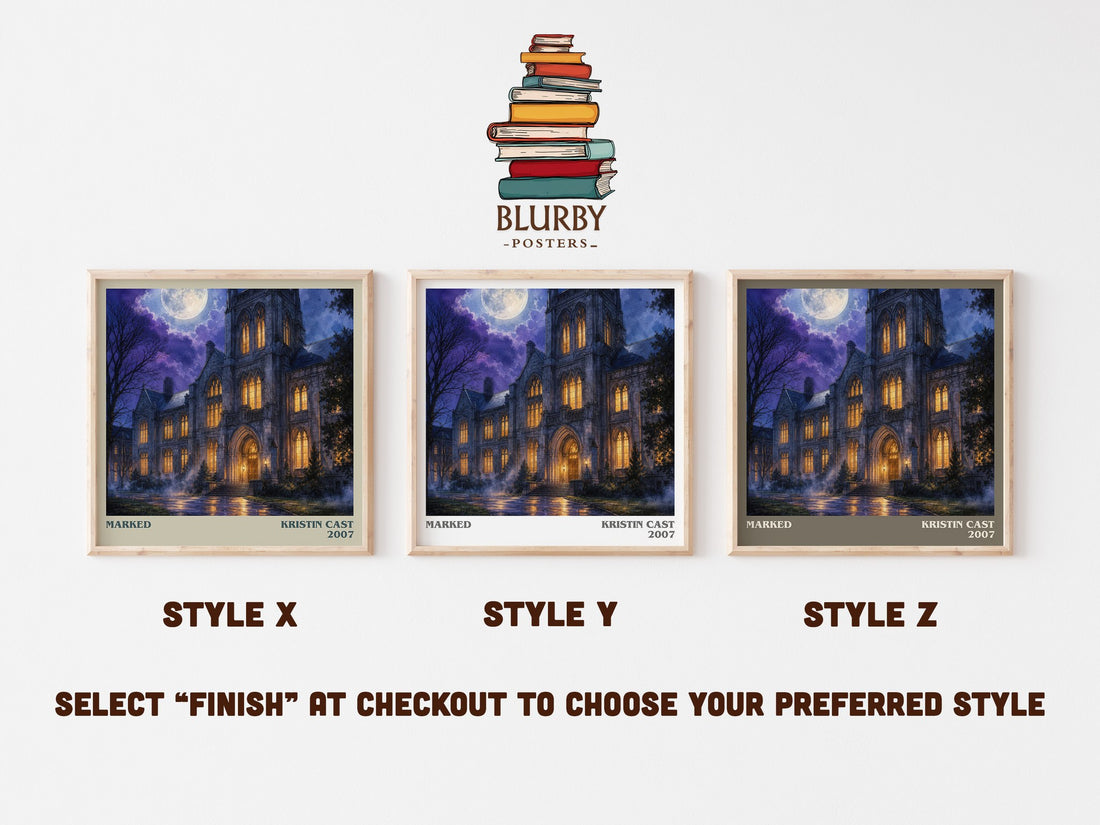 Marked literary print in frame leaning in hallway – young adult wall art (mockup)