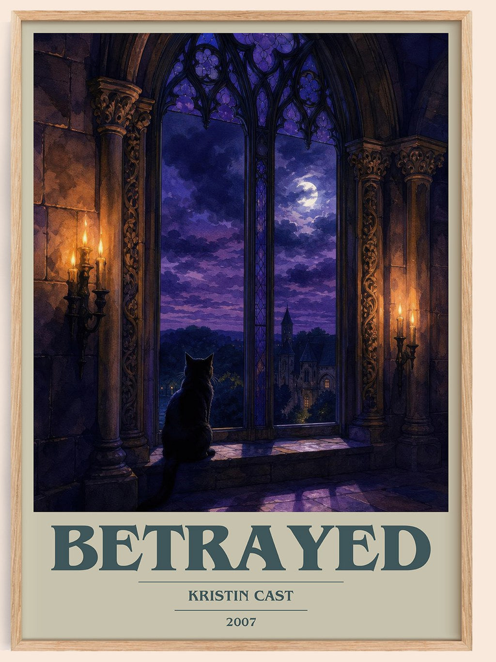 Betrayed book cover book poster by Kristin Cast – framed literary art print