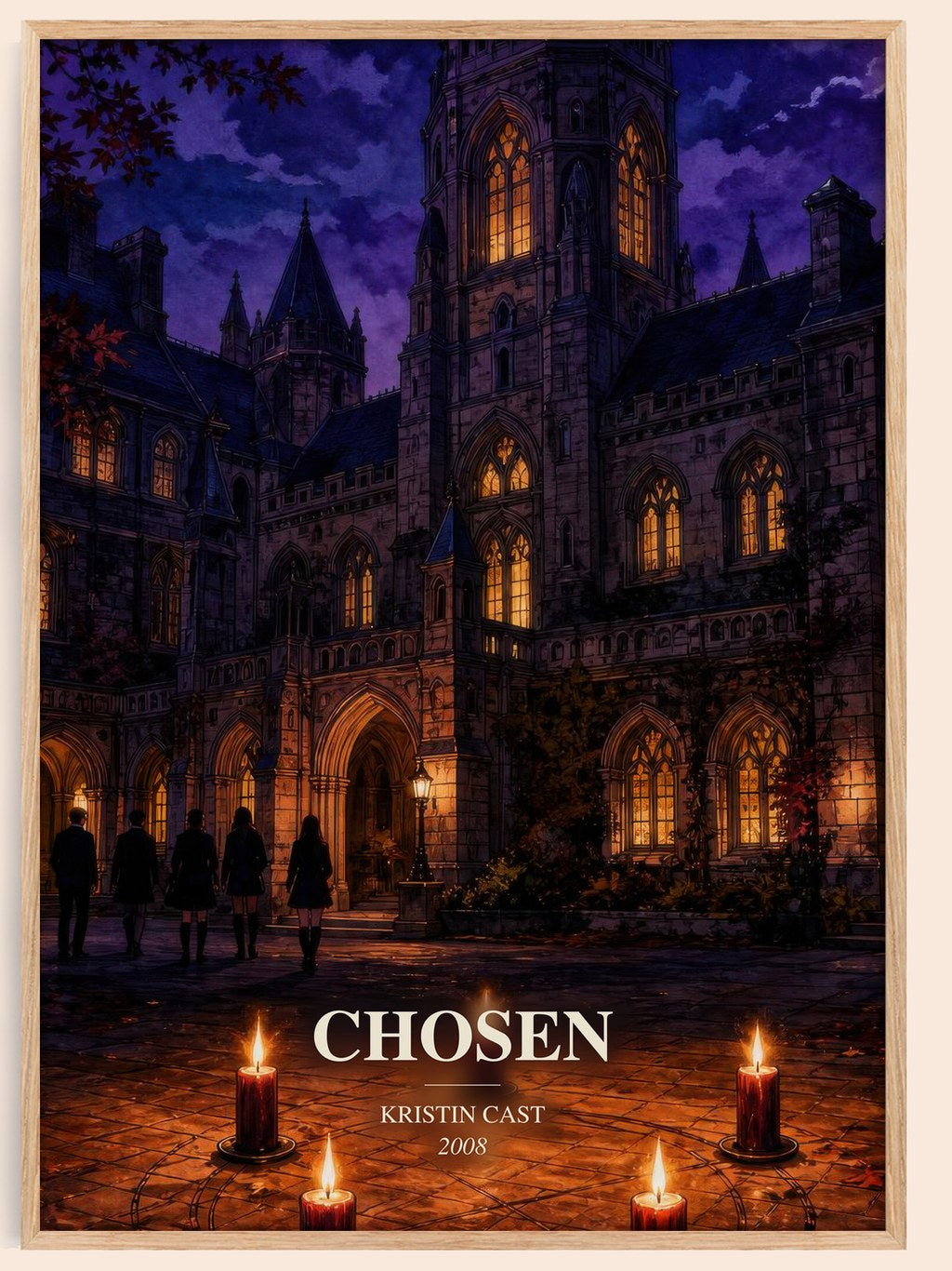 Chosen watercolour book poster by Kristin Cast – framed literary art print