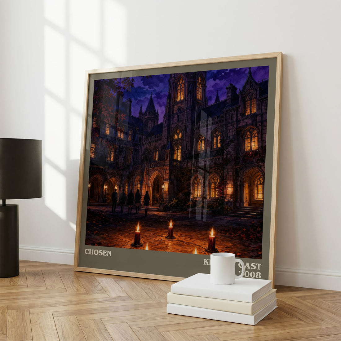 Chosen literary print framed by window – literary home decor