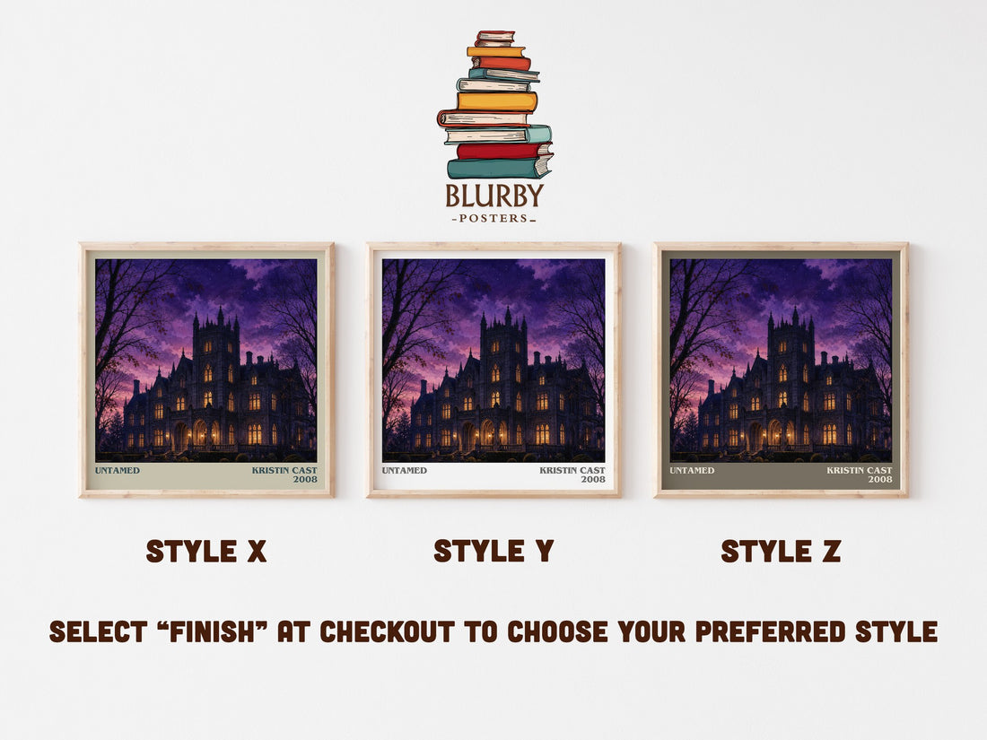 Untamed literary print in frame leaning in hallway – young adult wall art (mockup)
