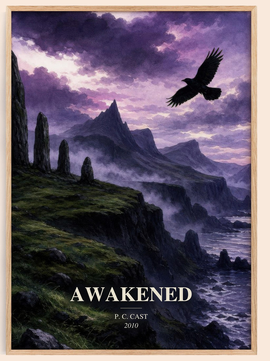 Awakened watercolour book poster by P. C. Cast – framed literary art print