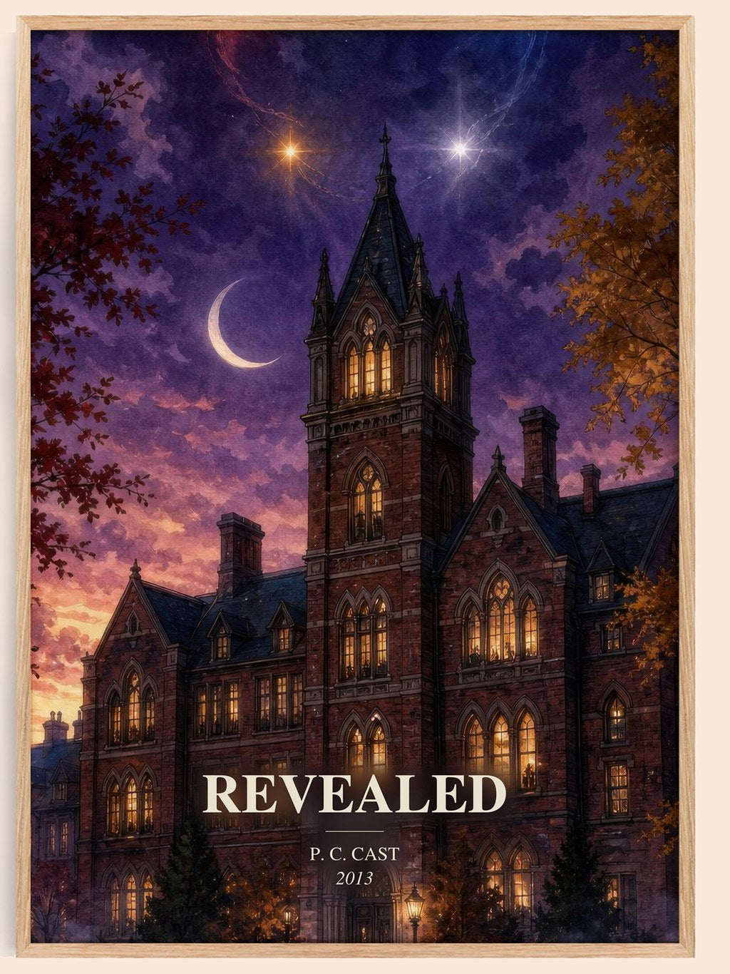 Revealed watercolour book poster by P. C. Cast – framed literary art print