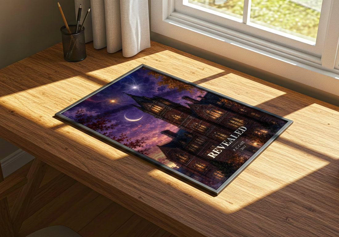 Revealed watercolour book poster framed on wall – young adult wall art