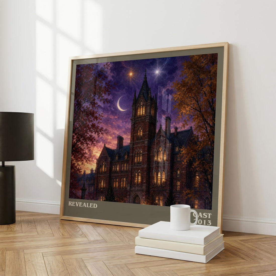 Revealed literary print framed by window – literary home decor