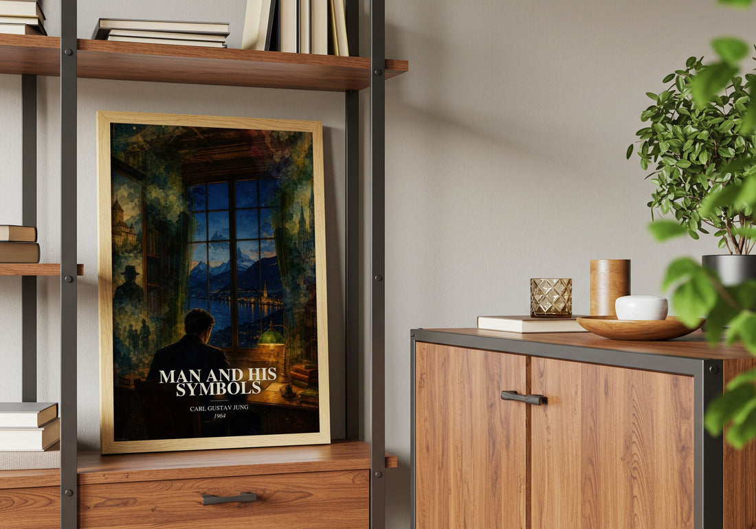 Man and His Symbols book watercolour illustration paper finish options – matte satin gloss