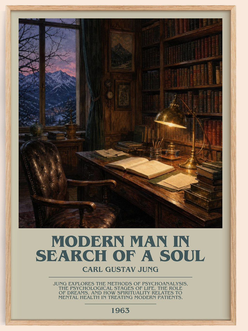 Modern man in search of a soul bookish book poster by Carl Gustav Jung – framed literary art print