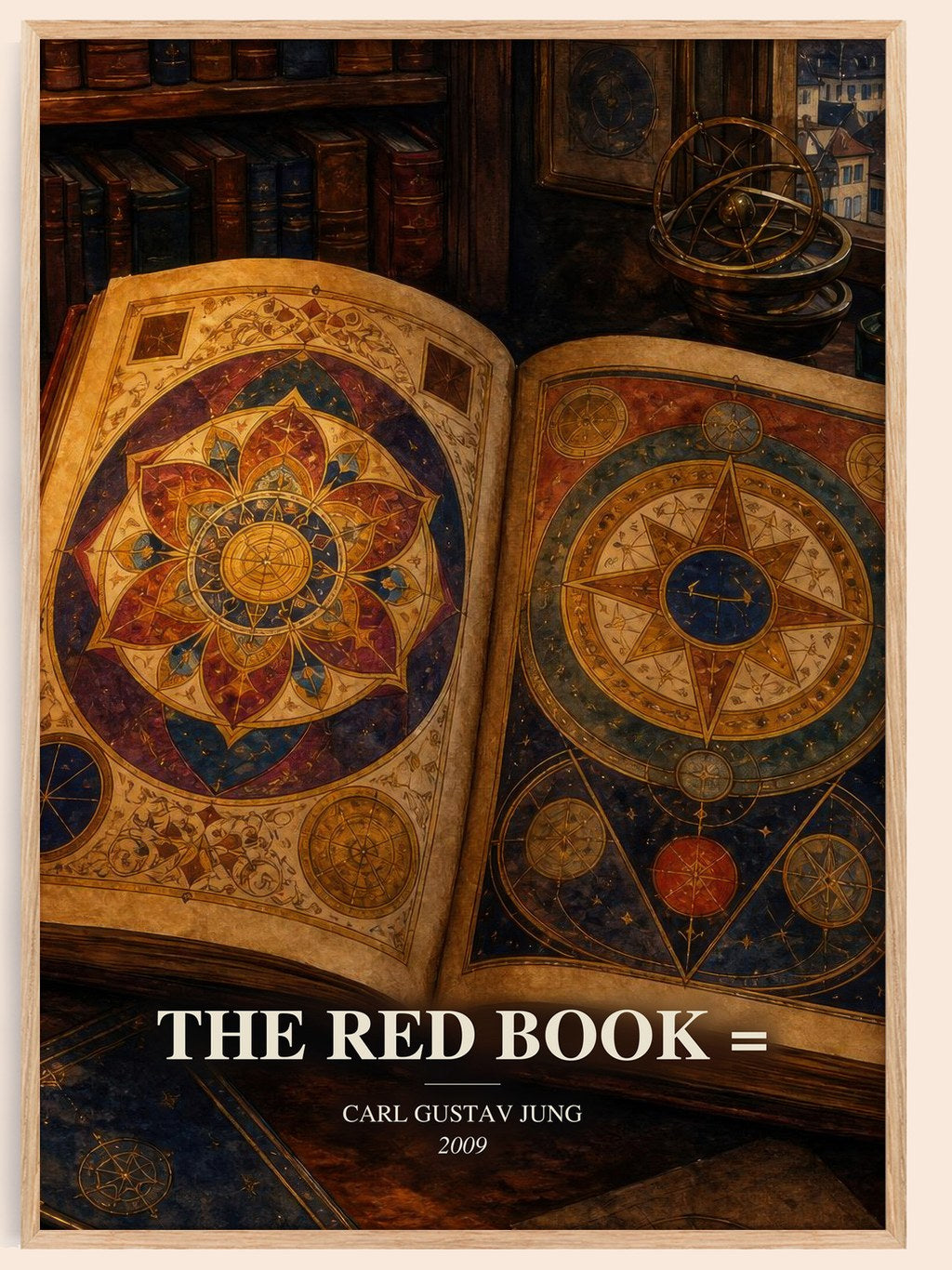 The red book = watercolour book poster by Carl Gustav Jung – framed literary art print