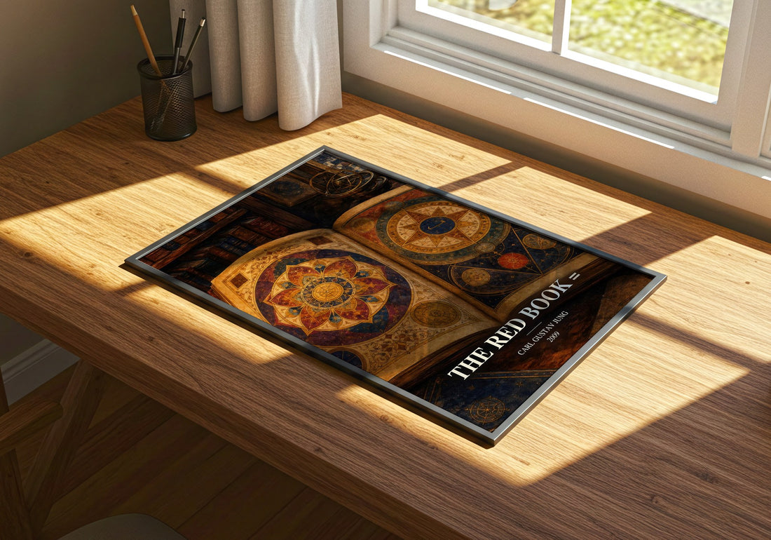 The red book = watercolour book poster framed on wall – non fiction wall art