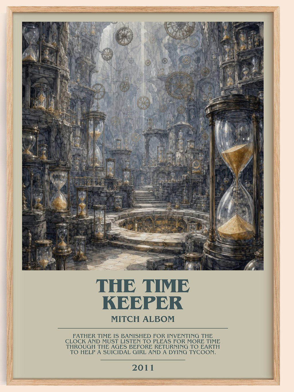 The time keeper bookish book poster by Mitch Albom – framed literary art print
