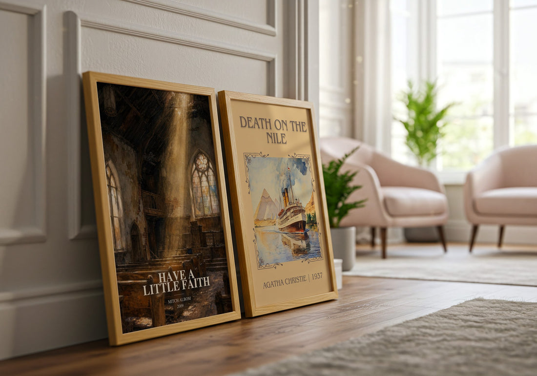 Have a little faith watercolour print framed by window – literary home decor