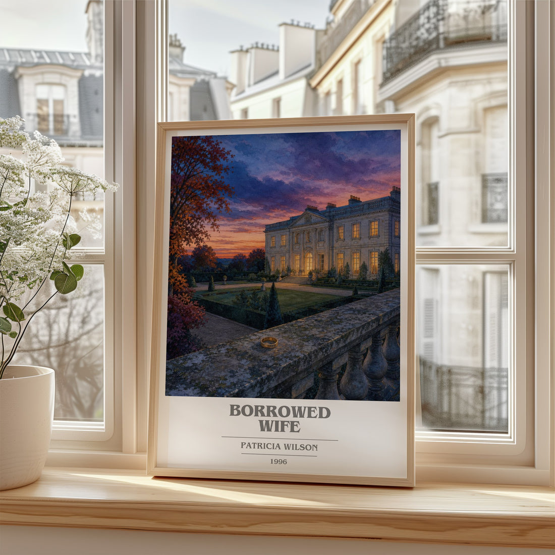 Borrowed Wife book cover poster colour and style options – Patricia Wilson book art