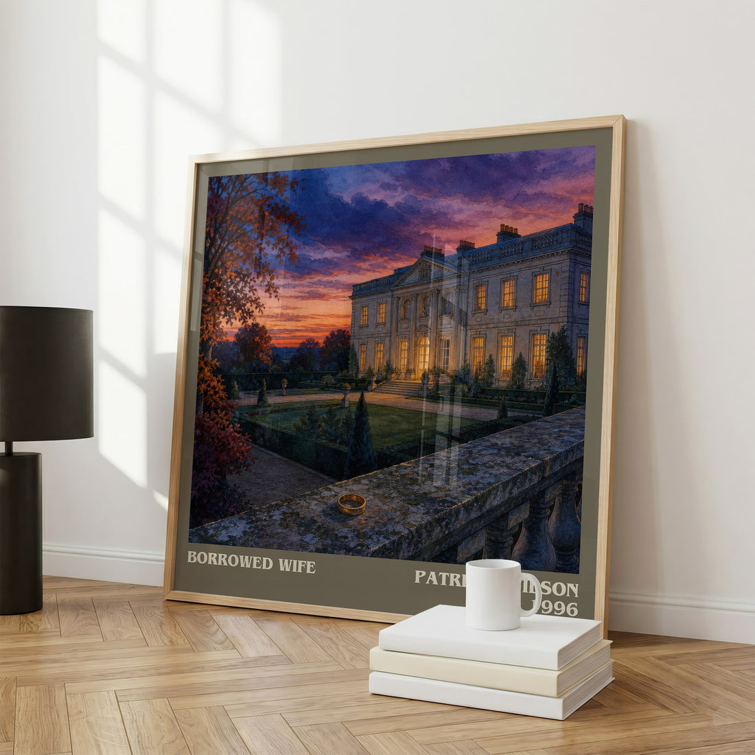 Borrowed Wife literary print framed by window – literary home decor