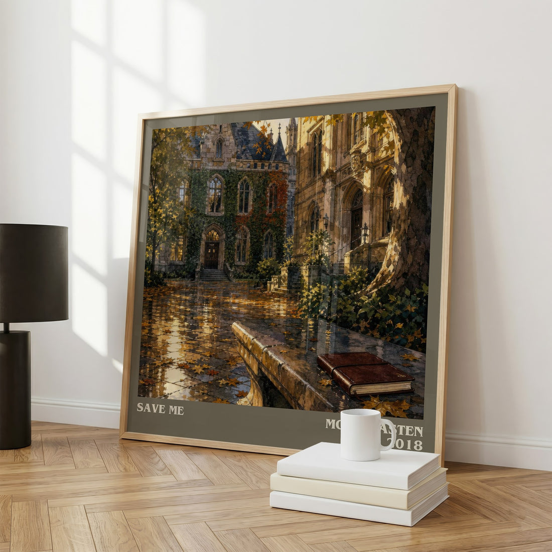 Save Me literary print framed by window – literary home decor