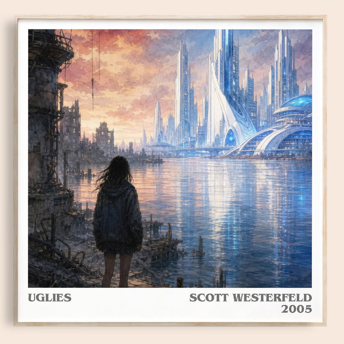 Uglies literary book poster by Scott Westerfeld – framed literary art print