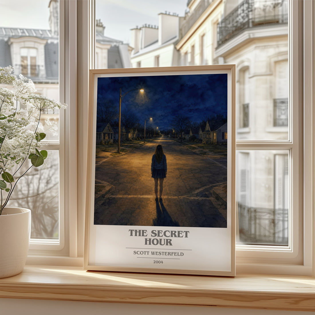 The Secret Hour book cover poster colour and style options – Scott Westerfeld book art