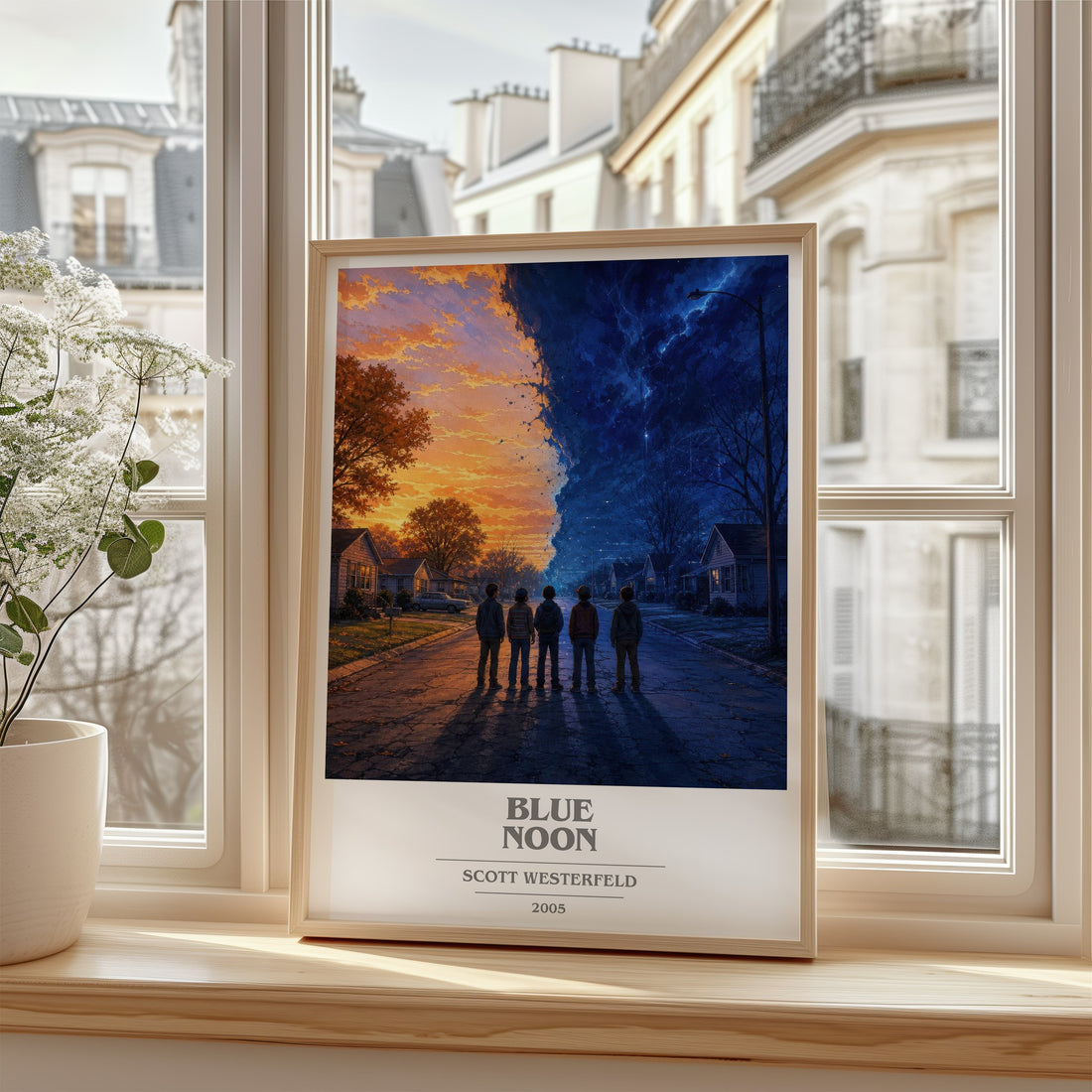 Blue Noon book cover poster colour and style options – Scott Westerfeld book art