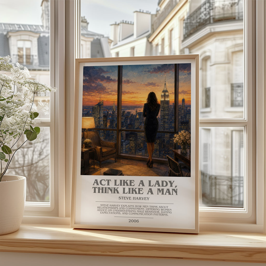 Act Like a Lady, Think Like a Man bookish poster colour and style options – Steve Harvey book art