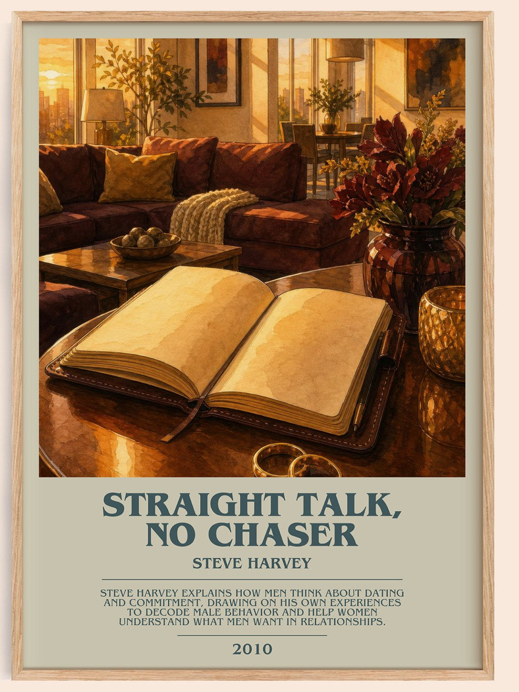 Straight Talk, No Chaser bookish book poster by Steve Harvey – framed literary art print