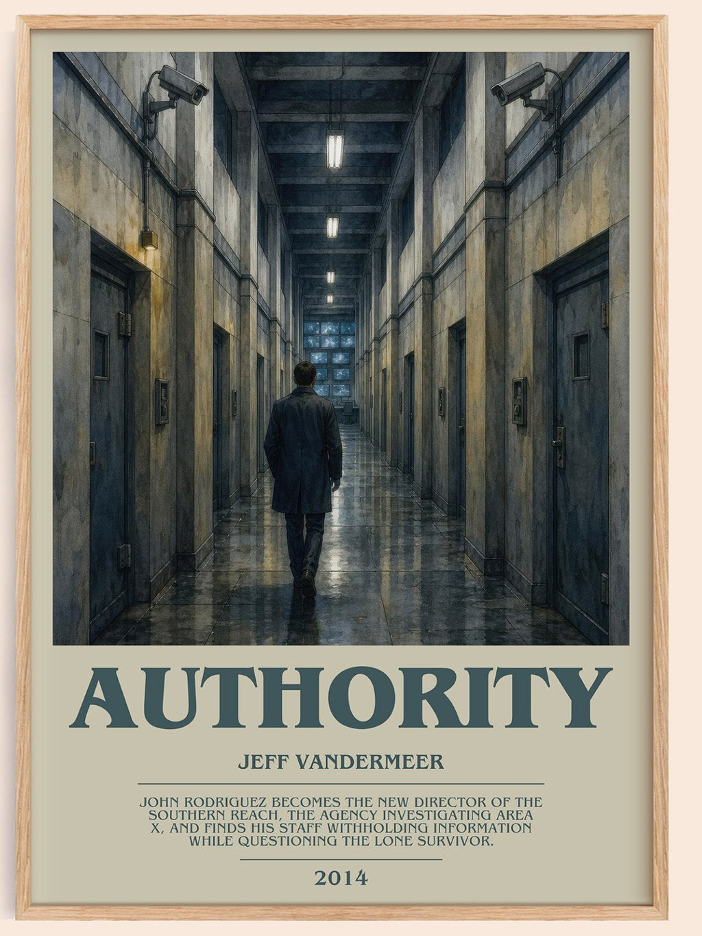 Authority bookish book poster by Jeff VanderMeer – framed literary art print