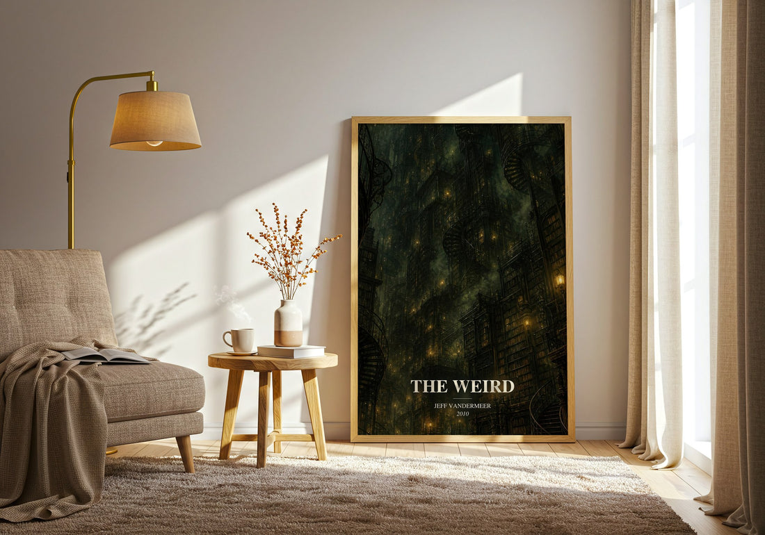 The Weird watercolour print in frame leaning in hallway – horror wall art