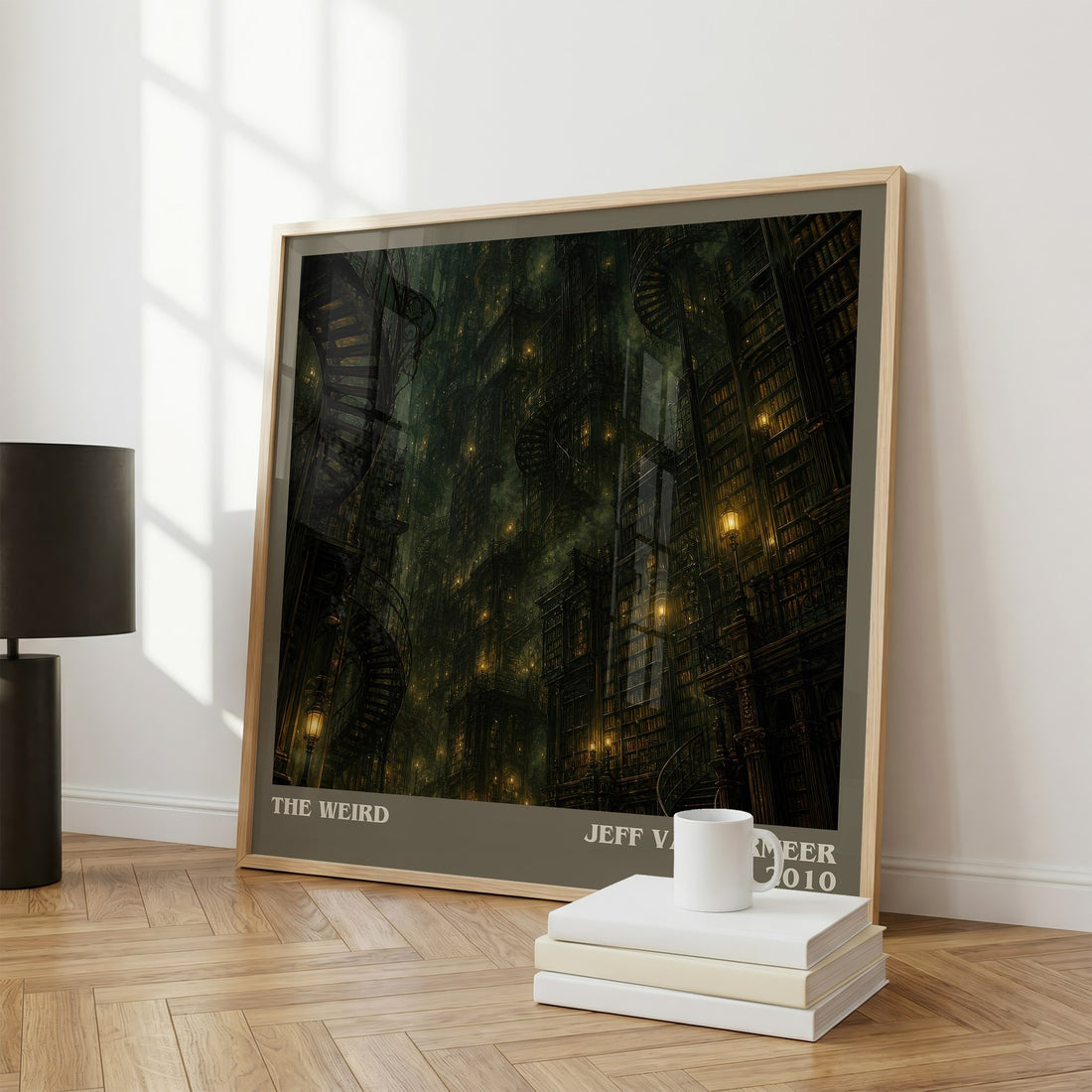 The Weird literary print framed by window – literary home decor