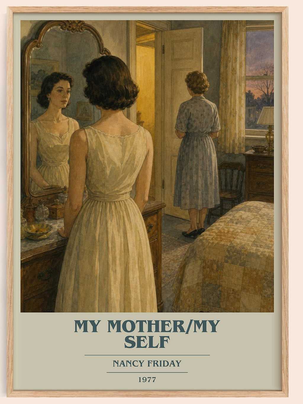 My Mother/My self book cover book poster by Nancy Friday – framed literary art print