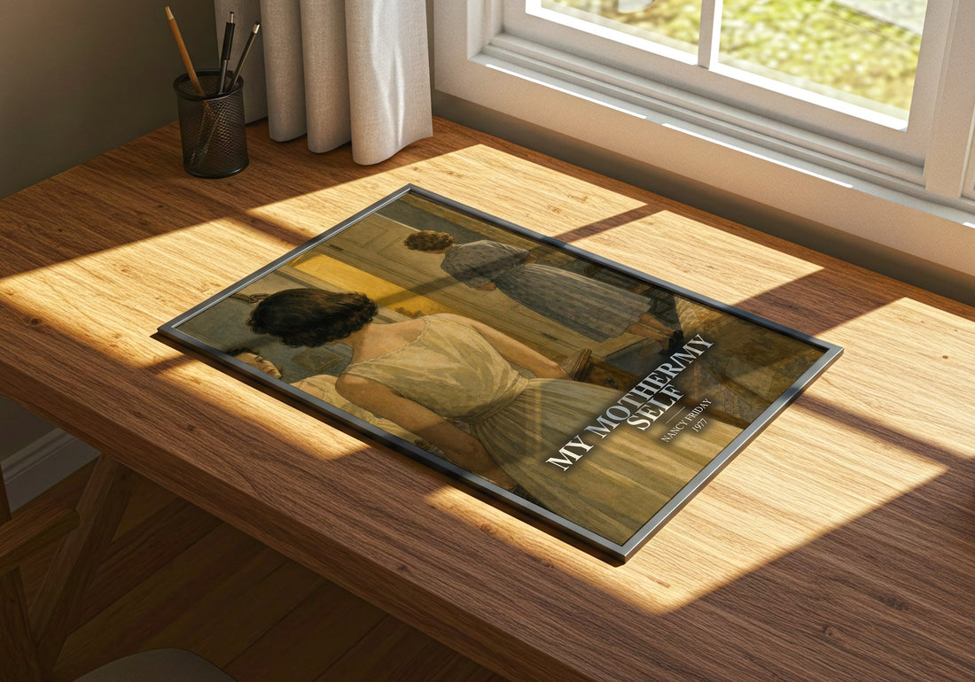 My Mother/My self watercolour book poster framed on wall – non fiction wall art