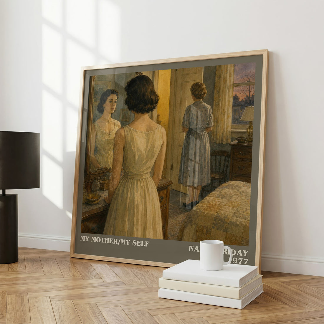 My Mother/My self literary print framed by window – literary home decor